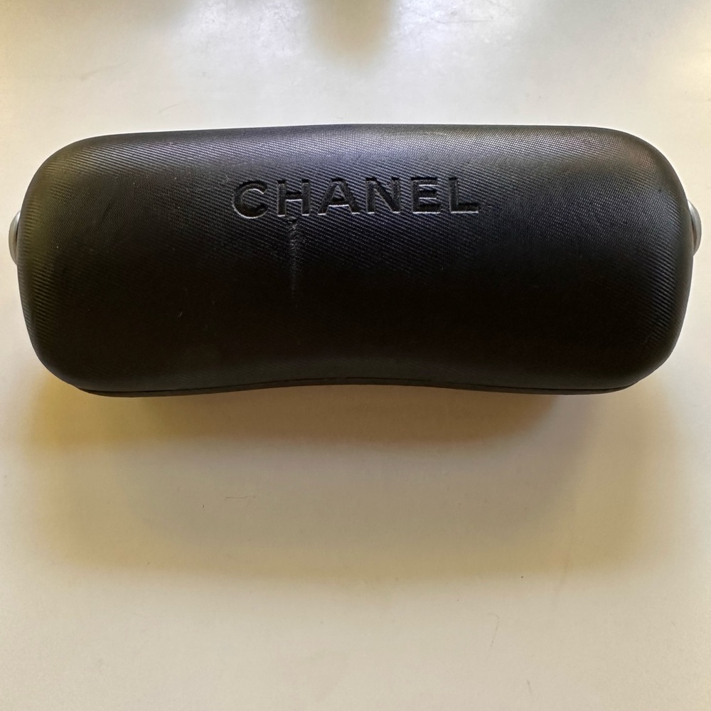 Authentic Chanel leather sunglasses case
